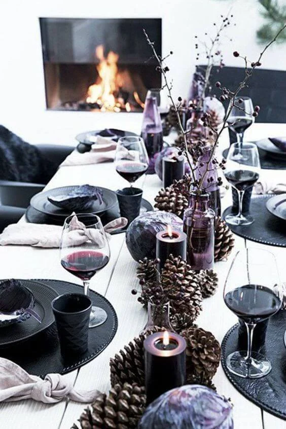 Rustic Glam Christmas Table Setting