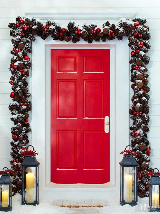 Simple Garland Front Door Decor