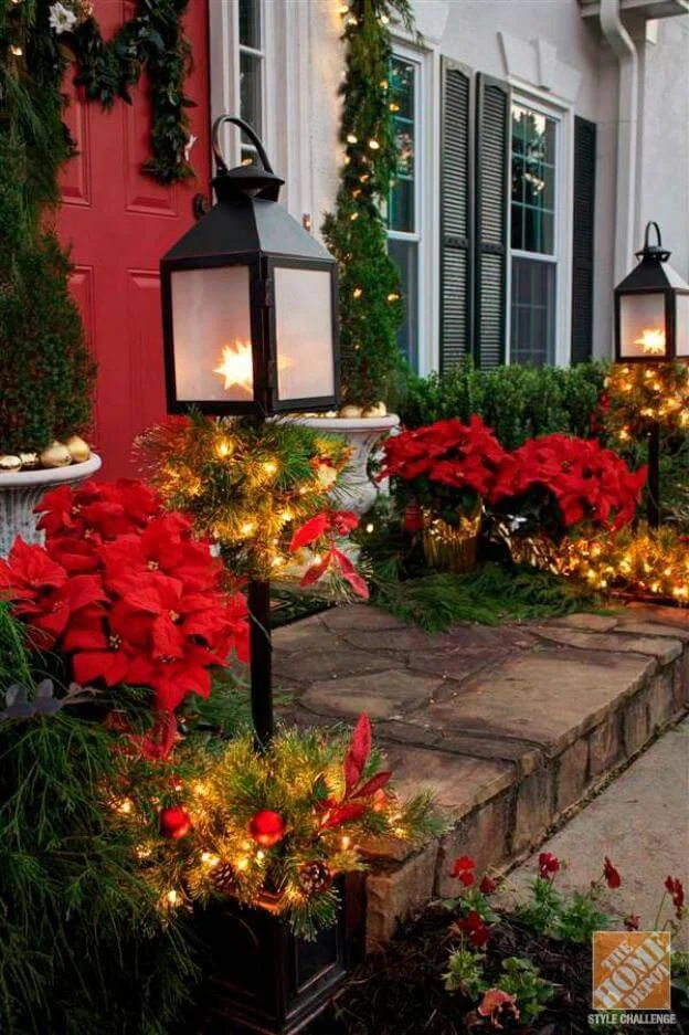 Unique Lantern Posts Entry Decor