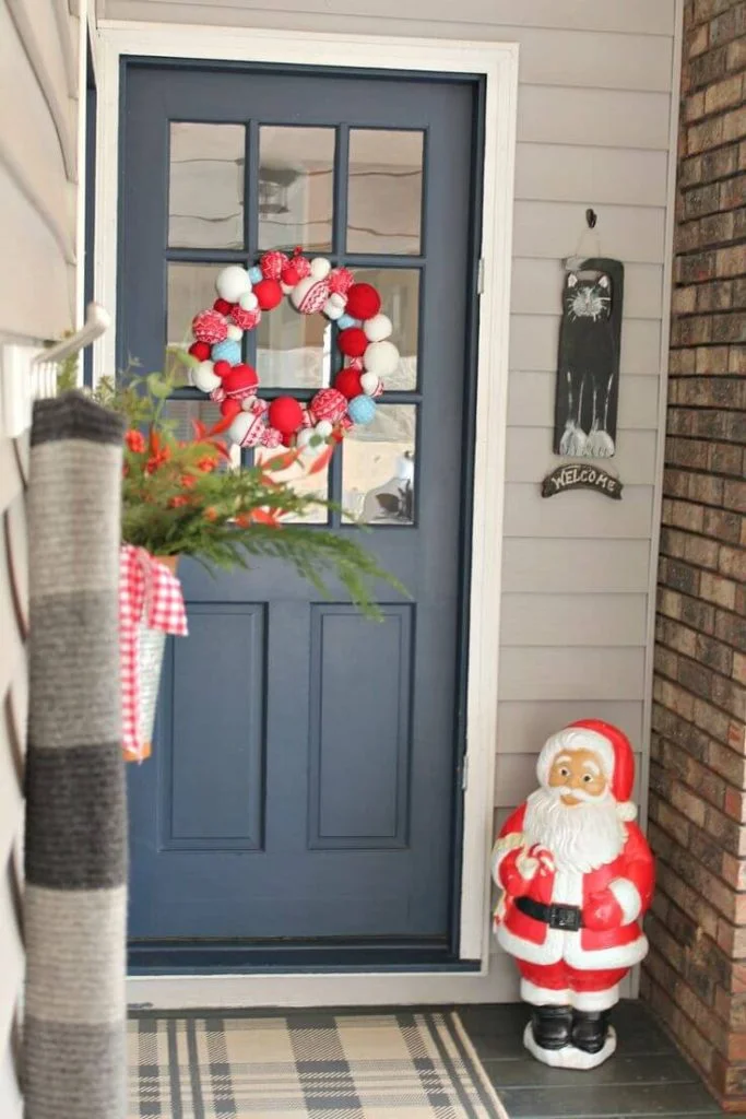 Unique Yarn Balls Christmas Wreath