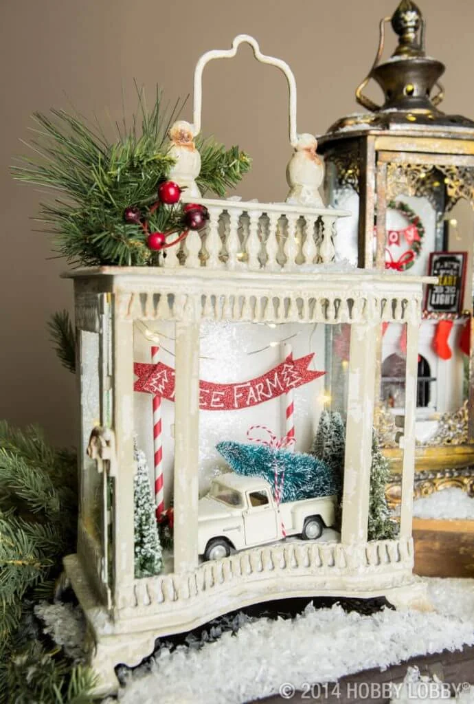 Vintage Fireplace Mantel Lantern Decor