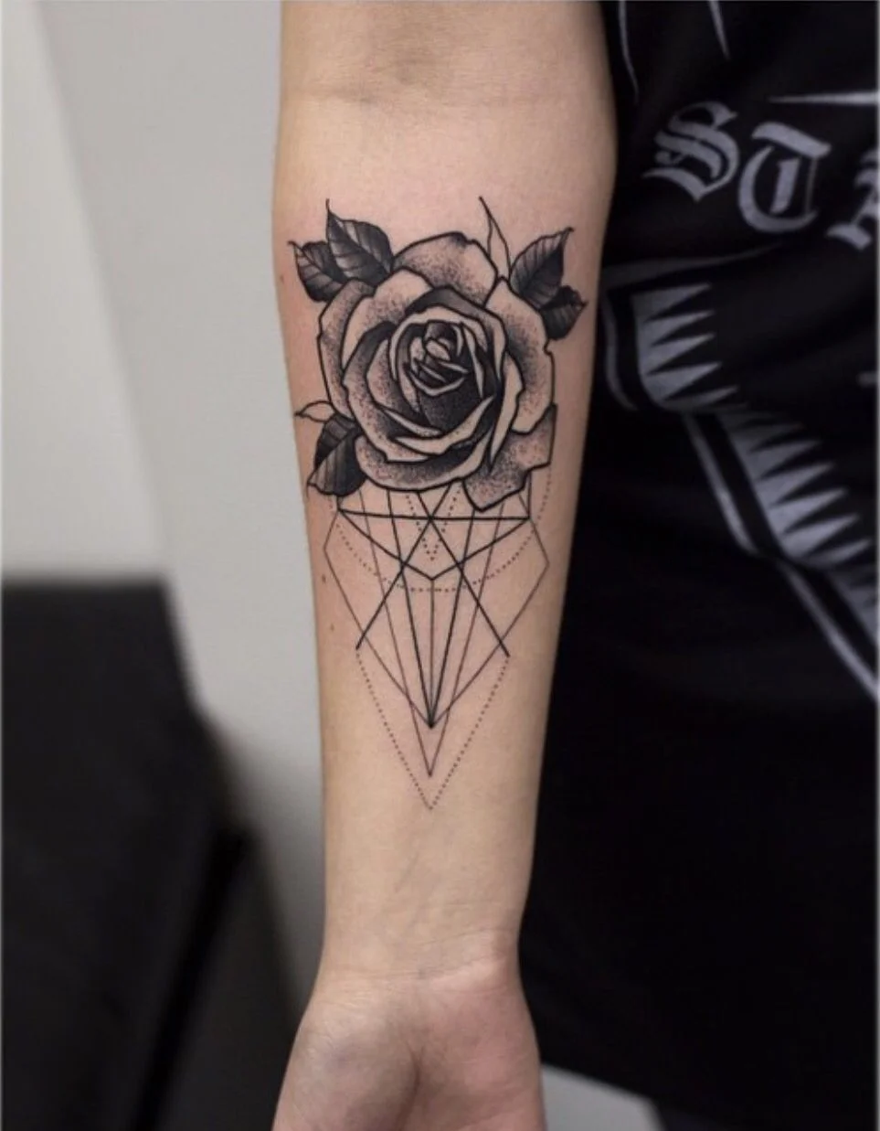 geometric flower tattoos