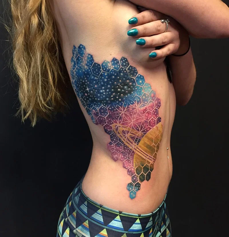 geometric space tattoos