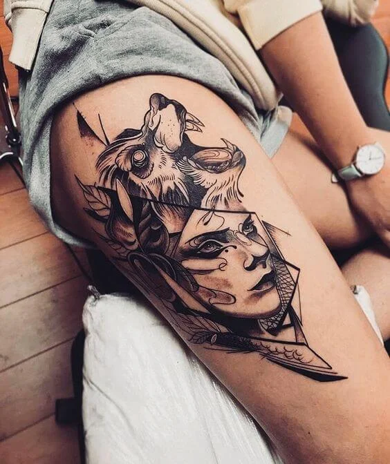 Wolf Leg Tattoo
