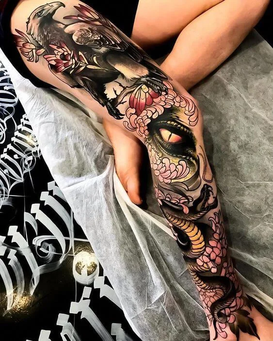 Leg Dragon Tattoo
