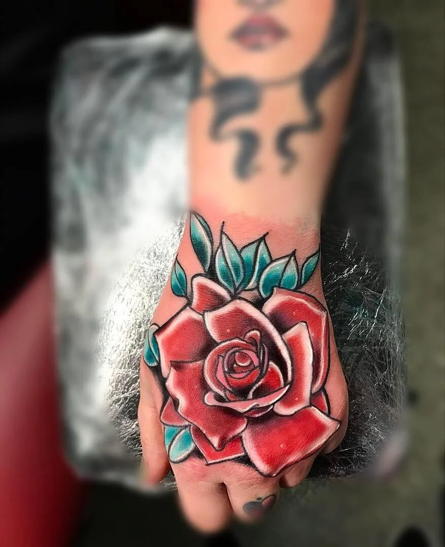 Traditional Rose Tattoo