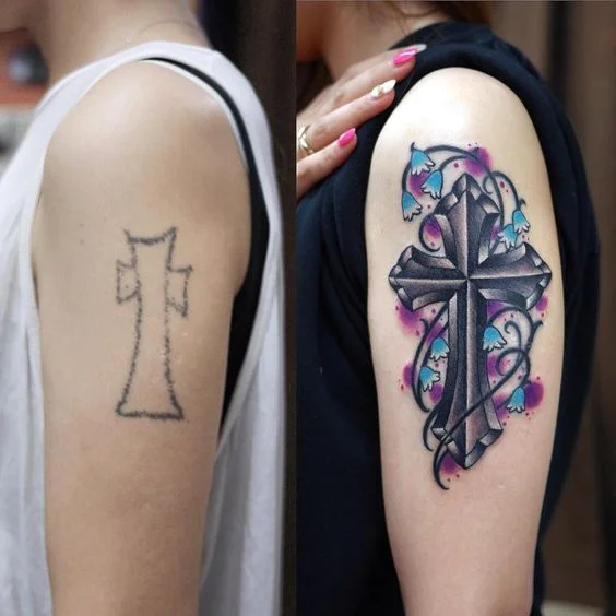 Cover Up Cross Tattoo