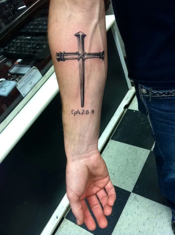 Rustic Cross Tattoo