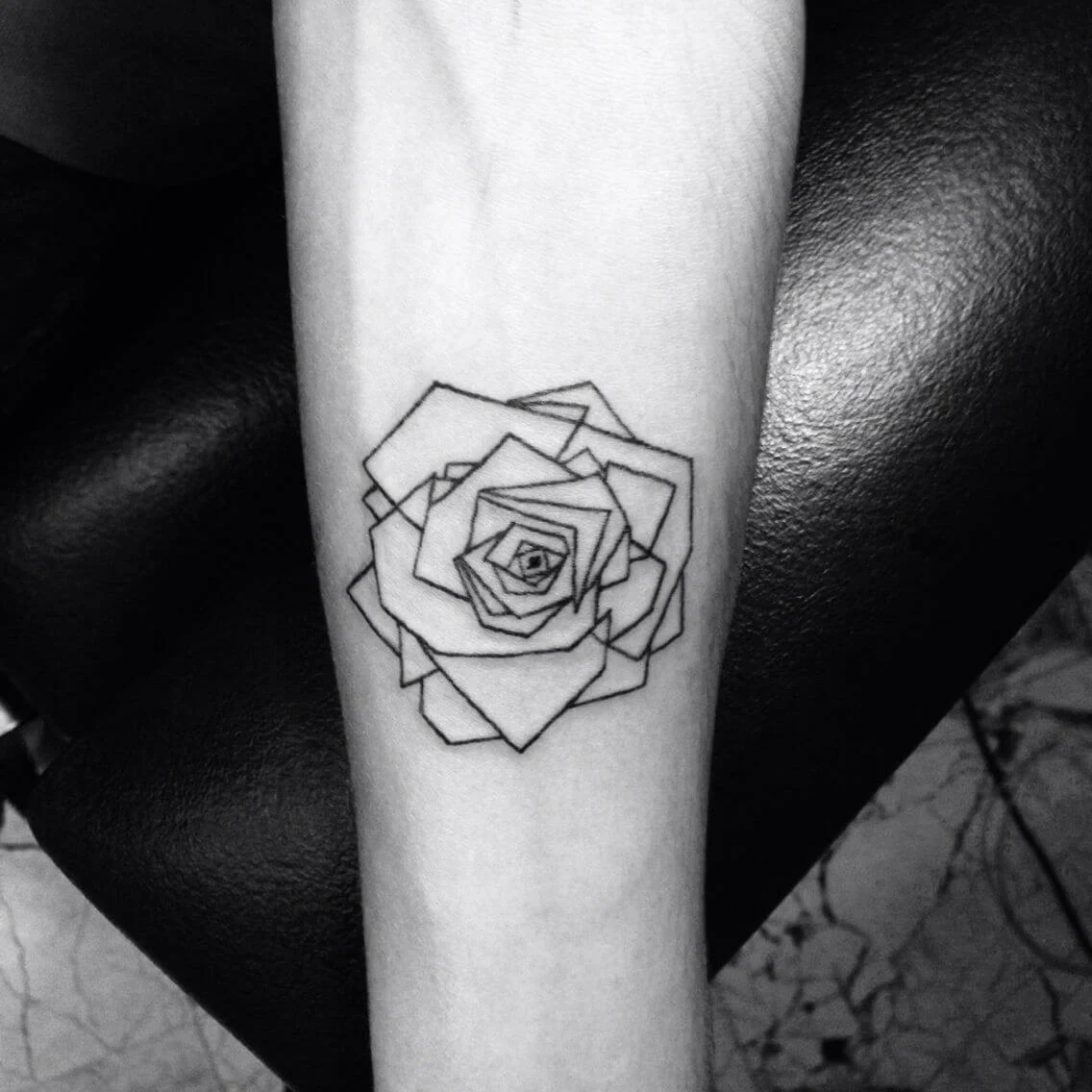 Geometric Rose Tattoo