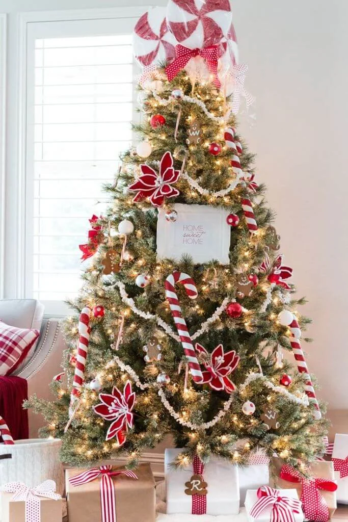 Candy Cane Golden Lights Decor