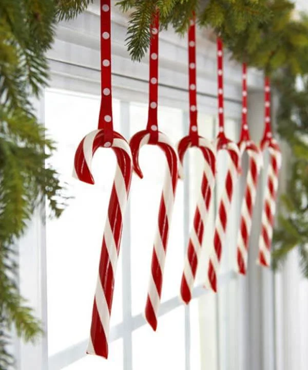 Candy Cane Window Christmas Decor