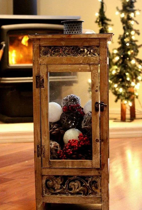 Christmas Snowball Filled Lantern