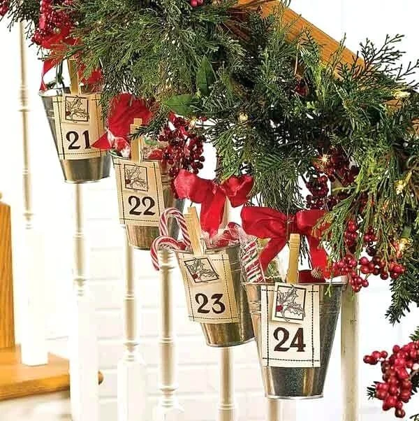 Christmas Staircase Advert Calendar Decor
