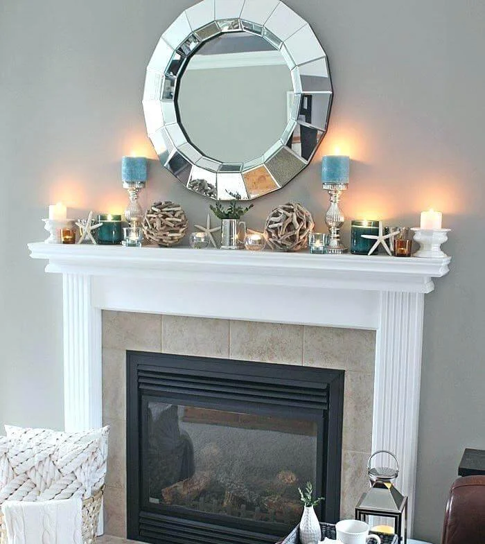 Coastal Fireplace Candles Decoration