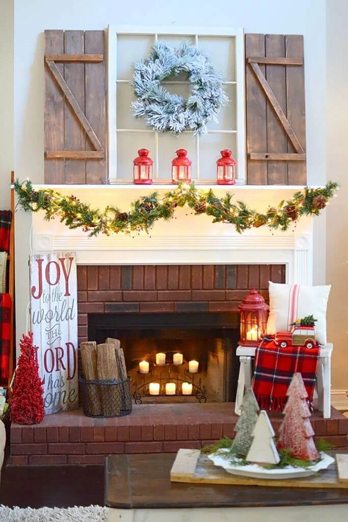 Country Style Christmas Mantel Decor
