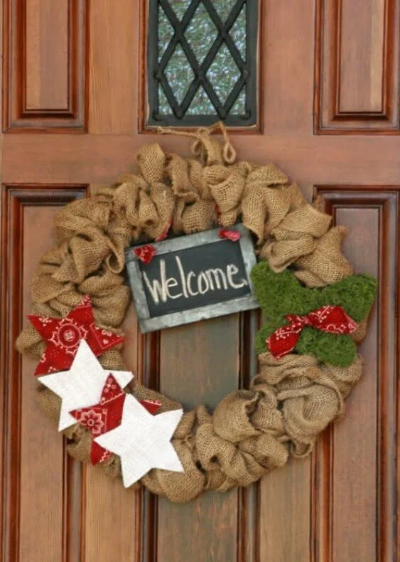 DIY Rustic Burlap Wreath Decor