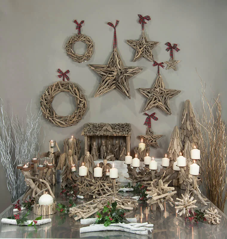 Driftwood Stars Rustic Wall Decor