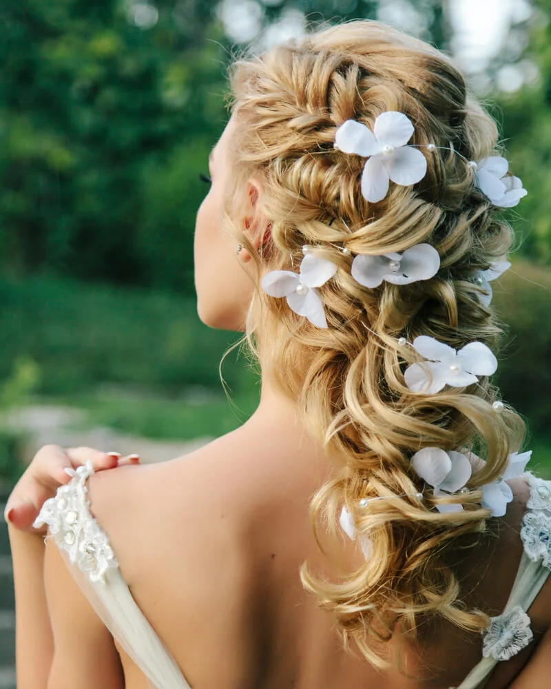 Elegant Wedding Hairstyle With Flowers