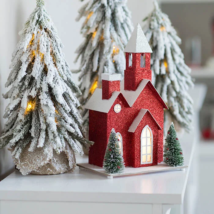 Festive Red Grey Christmas Decoration