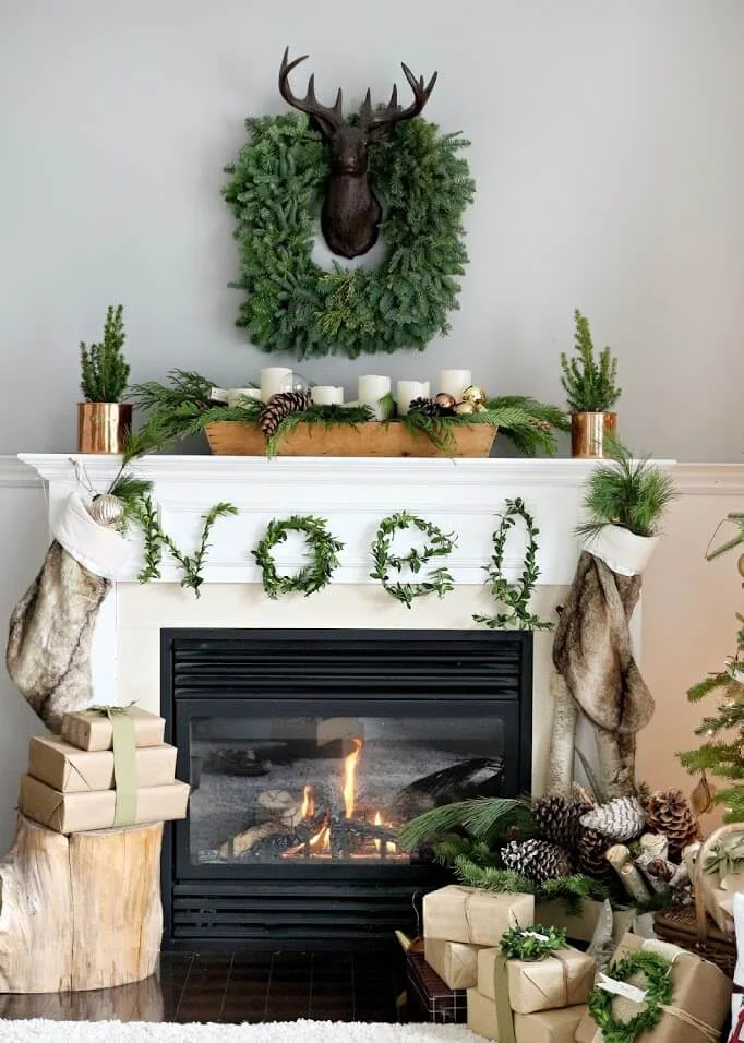 Fireplace Mantel Candles Decoration