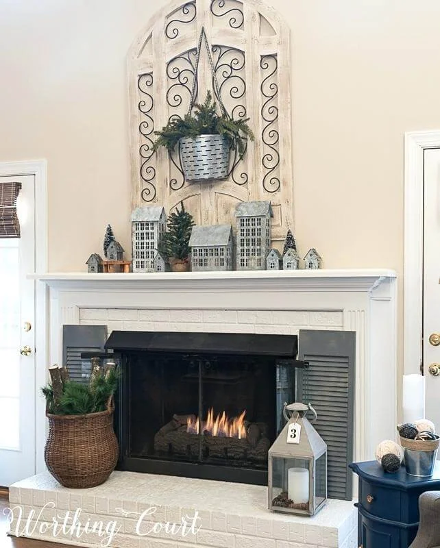 Industrial Christmas Mantel Decor