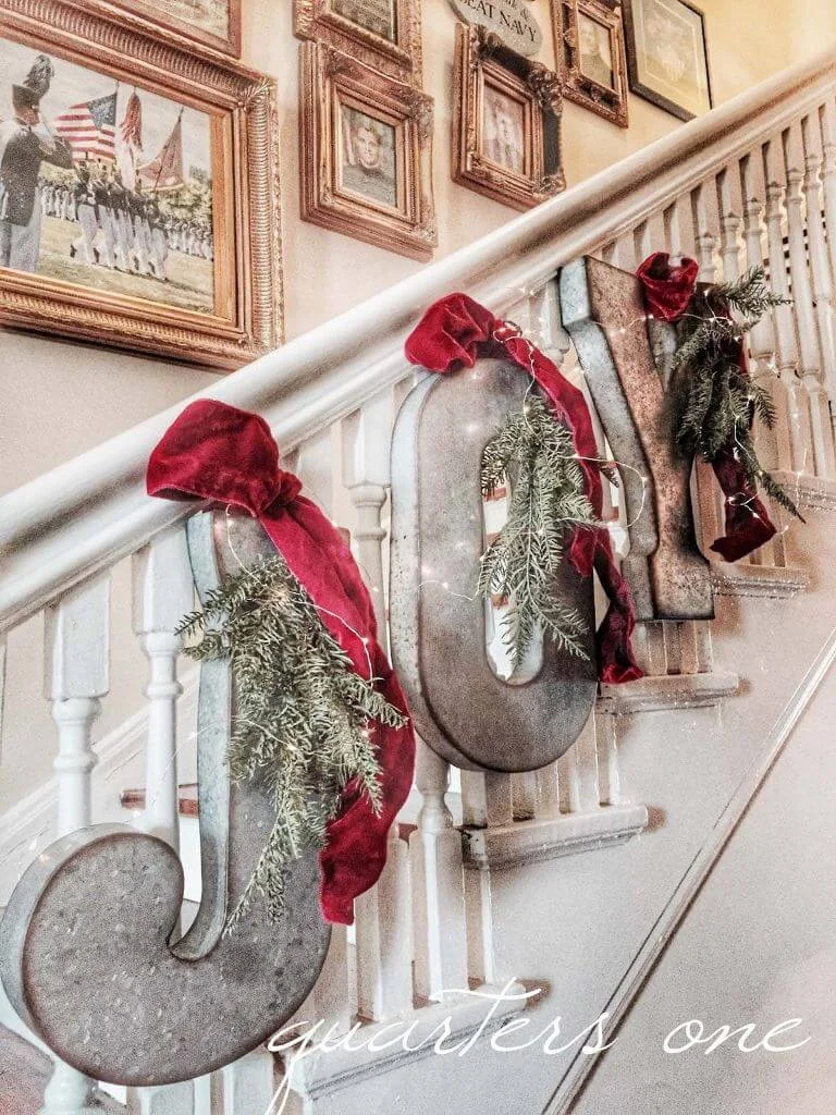Large Christmas Sign Staircase Decor