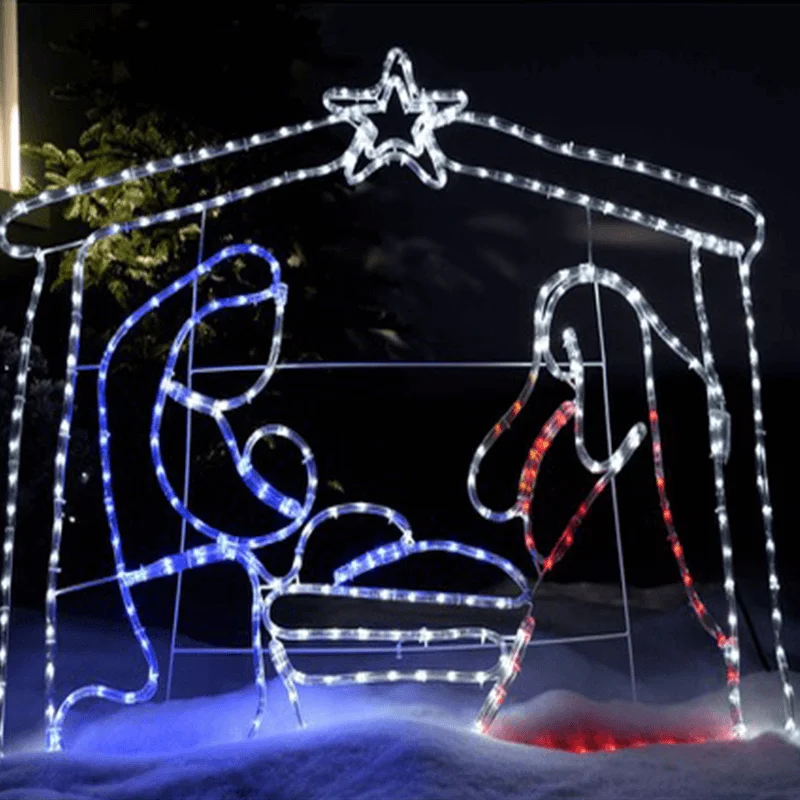 Nativity Scene With Lights Silhouettes