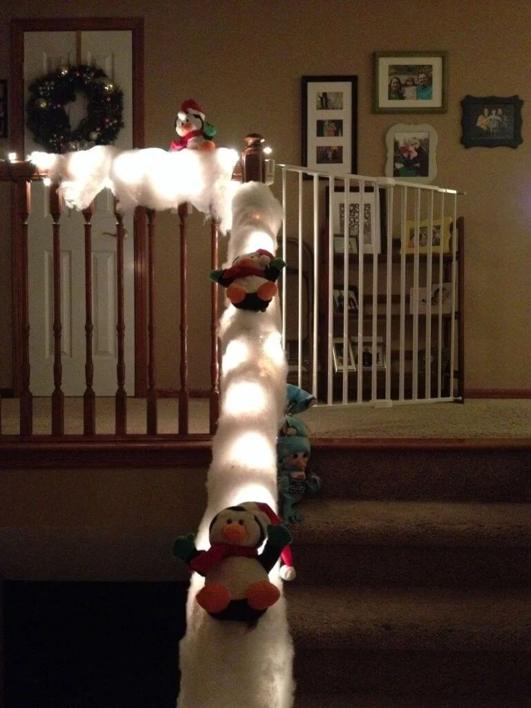 Winter Slide And Penguins Decor