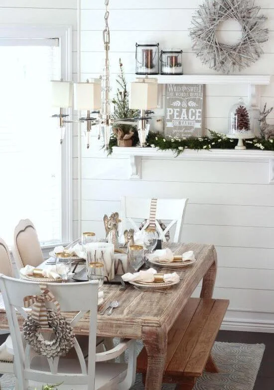 Winter Wonderland Rustic Dining Table