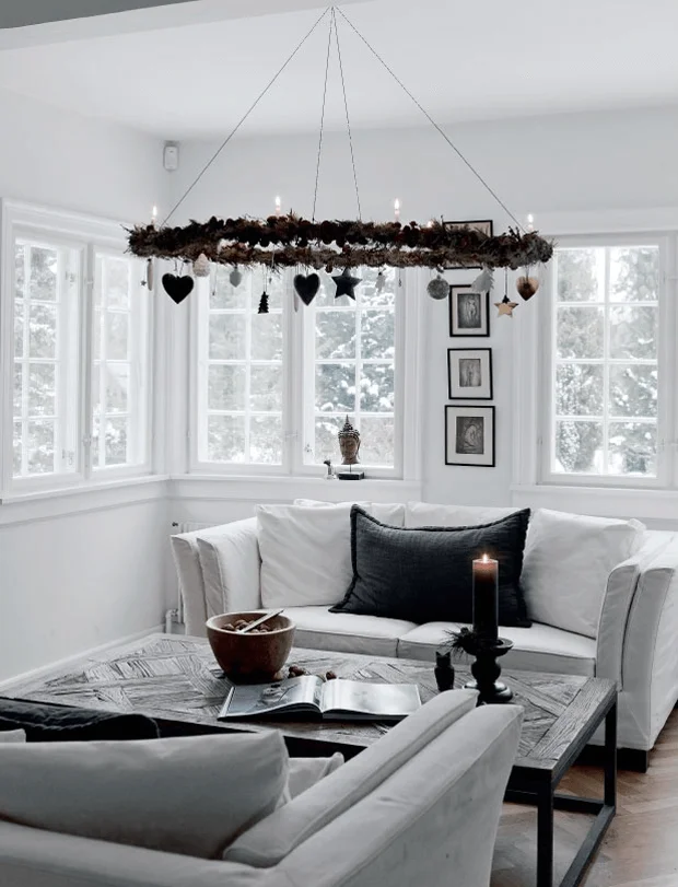 Candles And Ornaments Chandelier Decor