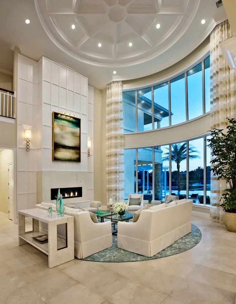 High Ceiling Warm Coastal Design