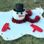 Melting Snowman Whimsical Yard Decor