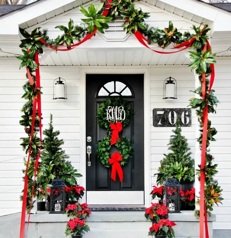 Natural Front Porch Christmas Decor