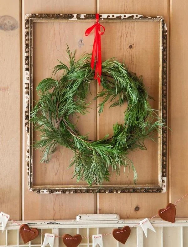 Scandinavian Front Door Wreath Decor
