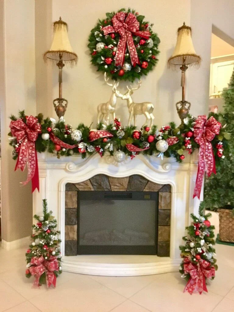 Small Space Christmas Mantel Decor