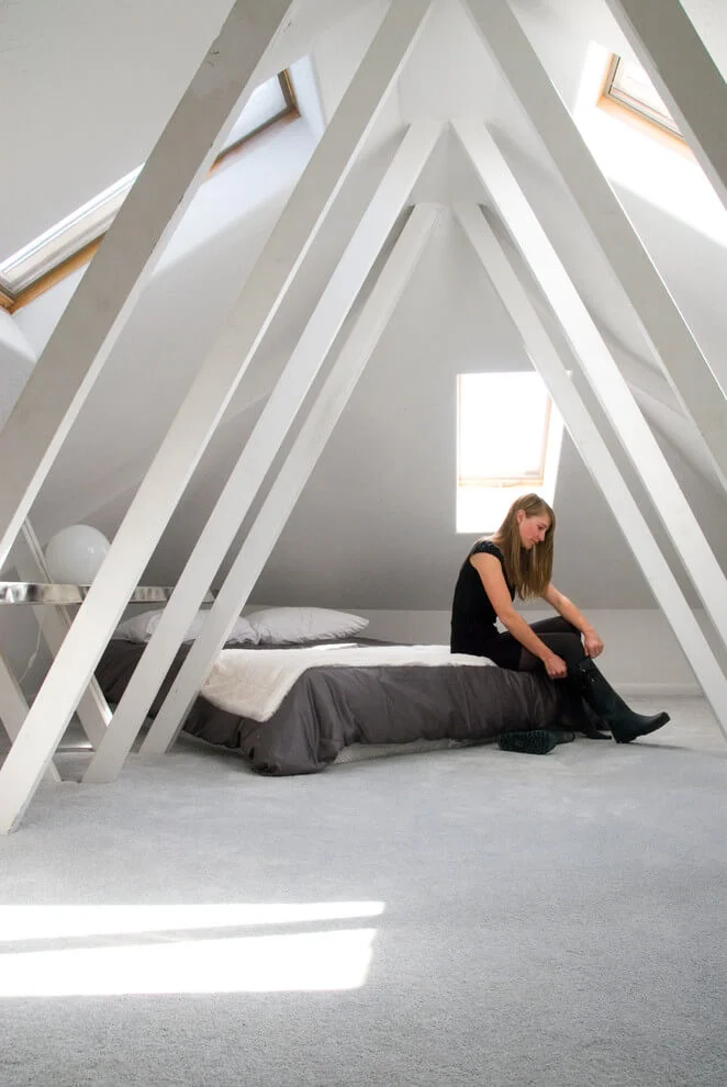Small Attic Bedroom Modern Decor