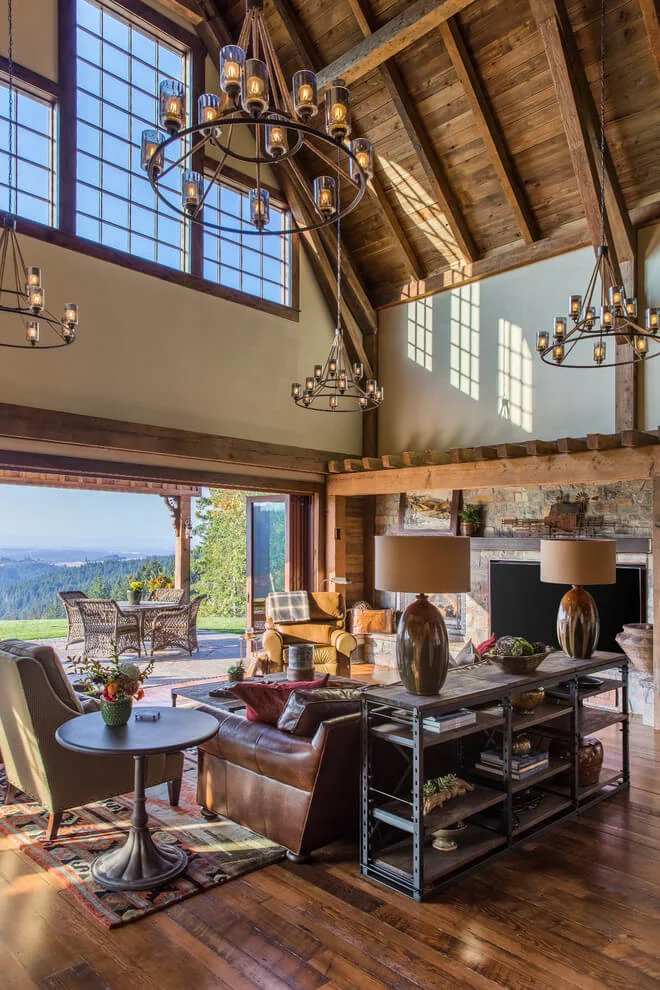 Glamorous Rustic Living Room Design