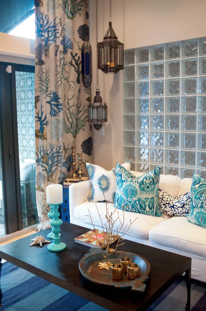 Coastal Colors Tropical Living Room