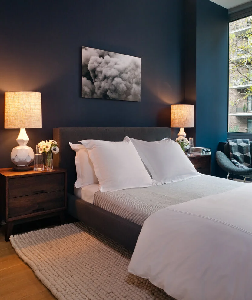 Dark Walls Simple Bedroom Design