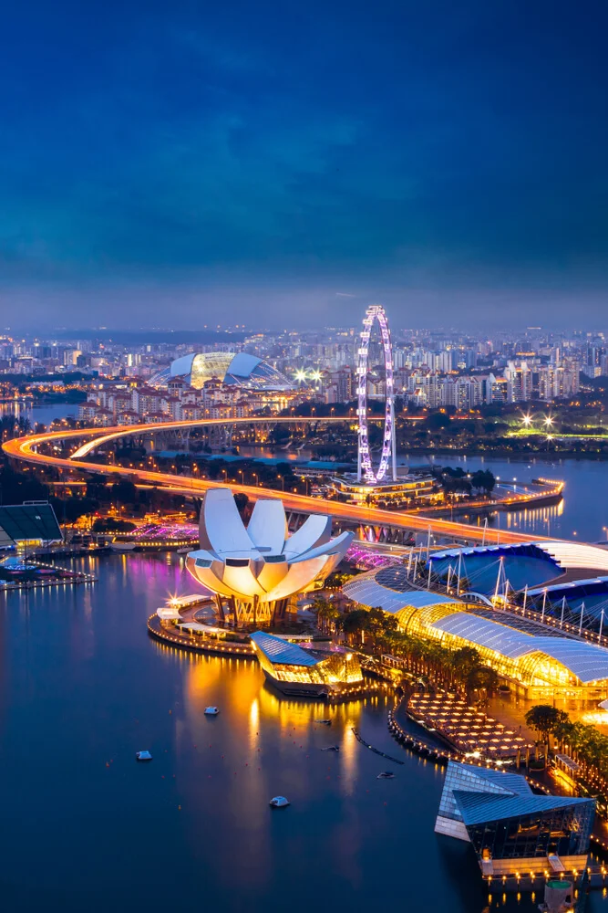 Singapore Cityscape At Sunset