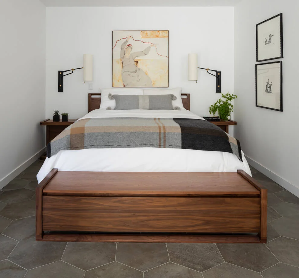 Tiled Floors Simple Bedroom Decor