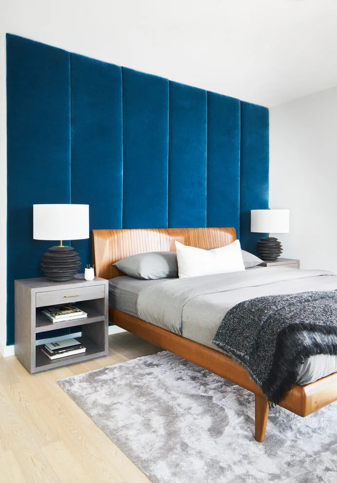 Oversize Headboard In White Bedroom