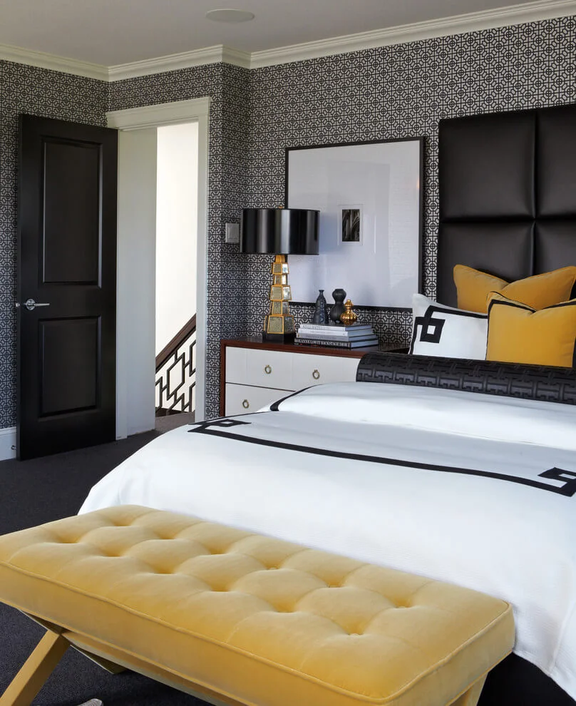 Black And White Decor Yellow Accents