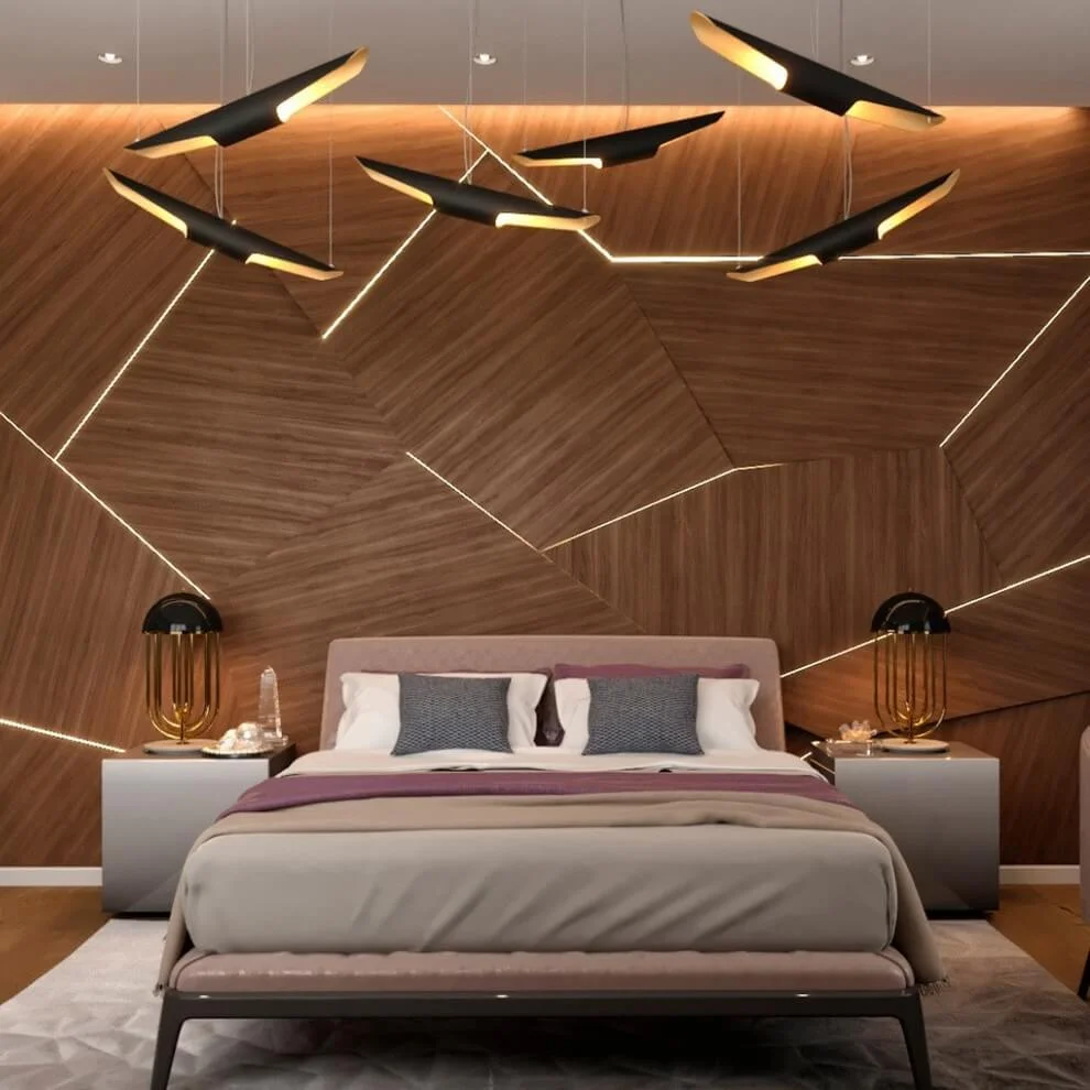 Geometric Lines In Minimalist Bedroom