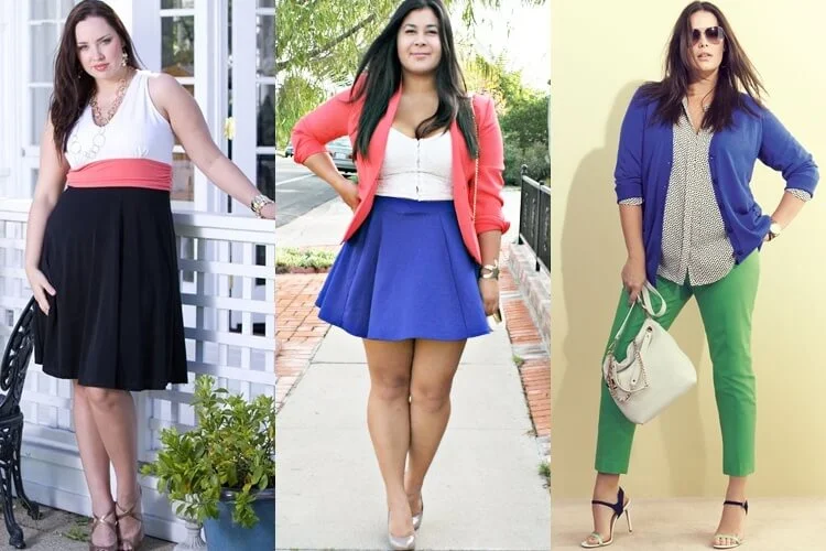 Plus Size Women Fashion Color Blocking