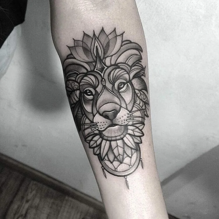Artistic Mandala Lion Design