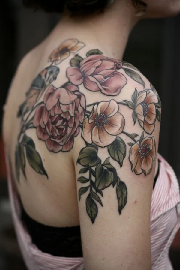 Back and Shoulder Floral Sleeve