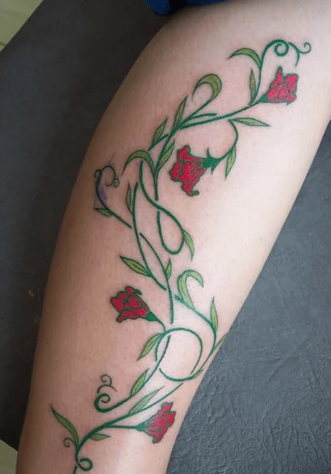 Beautiful Vine Leg Ink