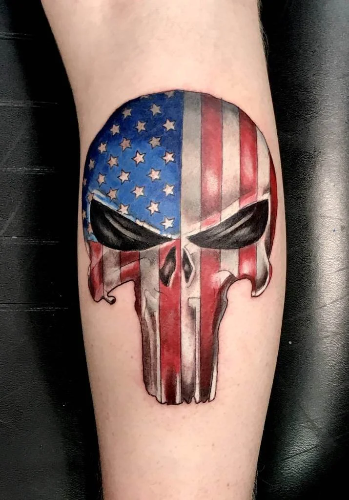 Colored American Flag Punisher Design