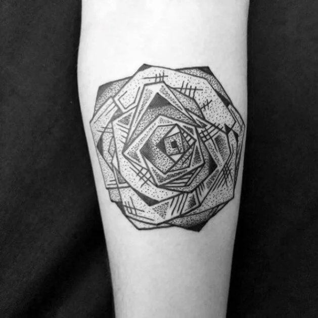 Dotwork Geometric Floral Design